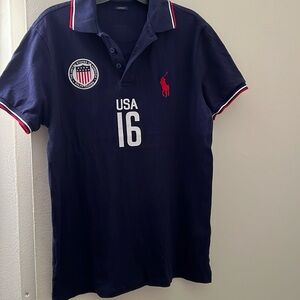Men’s Polo Ralph Laurent shirt. custom fit! navy blue size medium